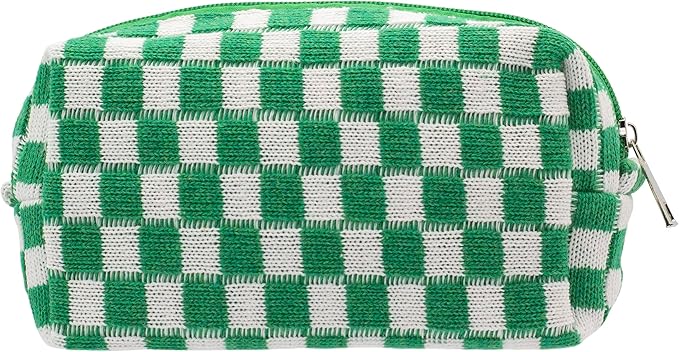 Pazimiik checkered makeup bag for