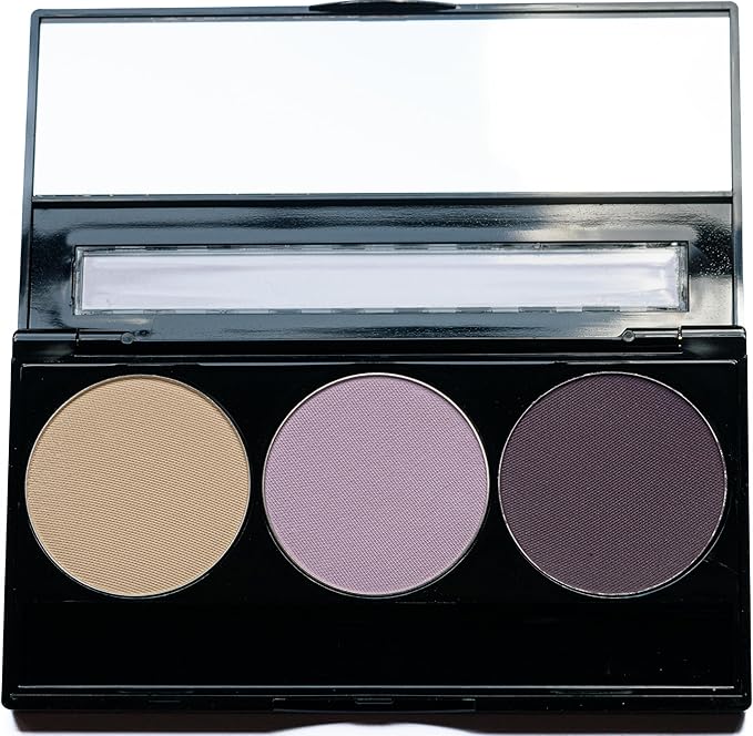 Off White, Matte Light Lavender, and Matte Deep Purple Vegan Eyeshadow Trio Palette; Talc, Paraben & Cruelty Free
