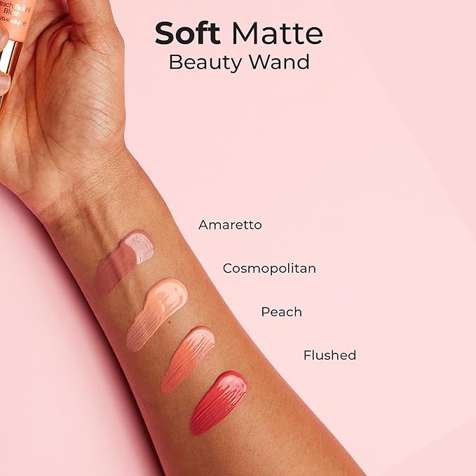 MCoBeauty Soft Matte Beauty Wand, Amaretto Blush, Velvety Finish of Buildable Color, Vegan, Cruelty Free Cosmetics