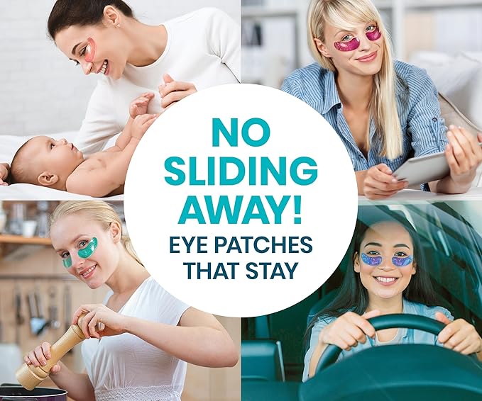 Stylia Collagen & Vitamin C Under Eye Patches for Puffy Eyes & Dark Circles - Depuffing, Hydrating & Firming Under Eye Mask with Hyaluronic Acid - Vegan, Cruelty-Free Skincare (30 Pairs)