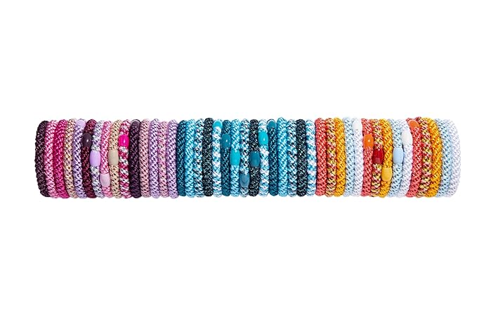 L. Erickson Grab & Go Pony - Metallic Dark Gold - 8 Pack Ponytail Holder Hair Ties