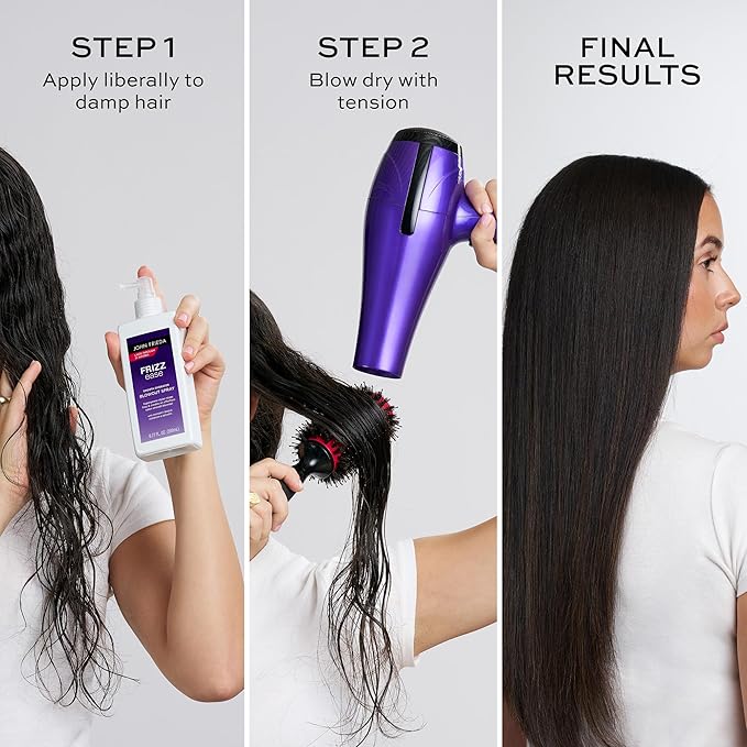 John Frieda Frizz Ease Smooth Operator Blowout Spray, Anti-Humidity, Hair Gloss, Heat Protection Spray for Hair, 6.77 Oz