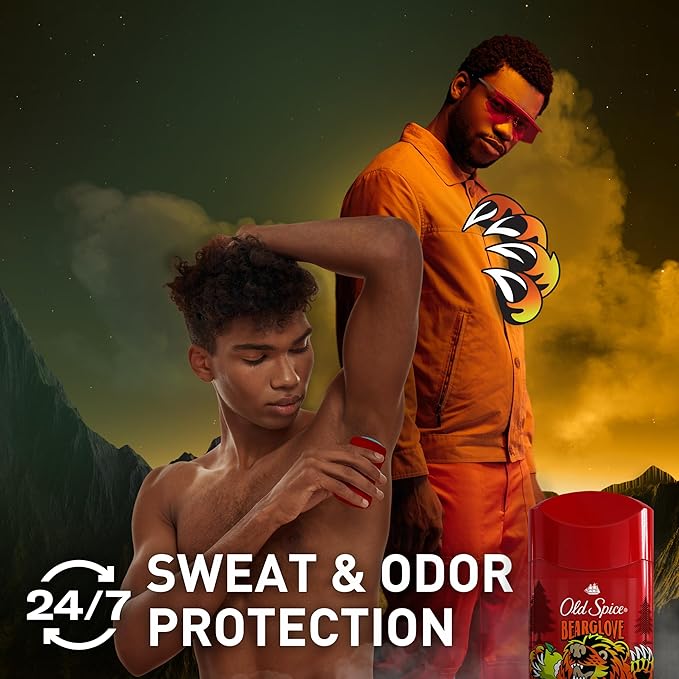 Old Spice Aluminum Free Deodorant for Men, 24/7 Odor Protection, 24/7 Freshness & Lasting Scent, Goes on Clear, Bearglove with Crisp Orchard Scent, 2.6 oz