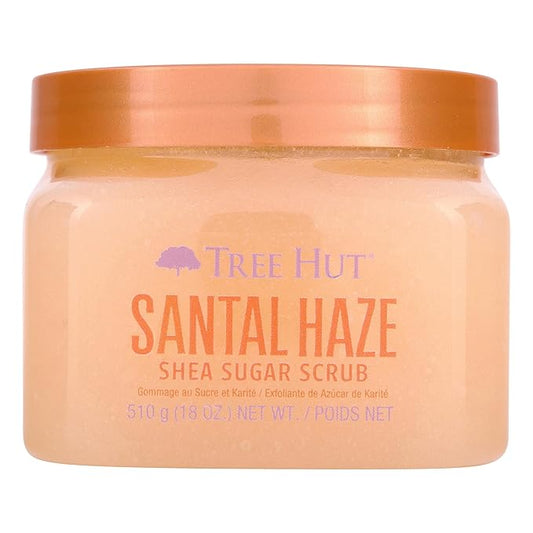 Tree Hut Santal Haze Shea Sugar Scrub | Exfoliating Body Scrub Removes Dead, Dry Skin for a Soft & Hydrated Feel | Nourishing Essential Body Care | 18 fl oz.