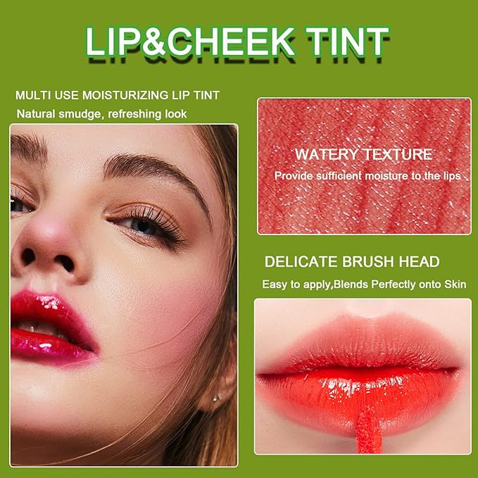 6 Colors Lip Tint Stain Set,Korean Velvet Water Lip