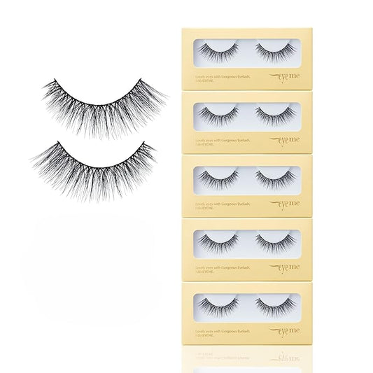 EYEME Eyelash NO.S30 – 5 Set Pack, Flexible Natural False Eyelashes, Wispy Cat Eye Lashes for a Seamless Look, Perfect for Beginners & Everyday Wear, Glue Not Included