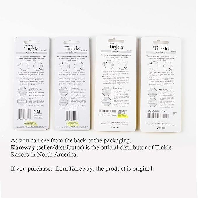 Tinkle Dermaplaning Tool 12ct, Dermaplane Razor for Women, Safe and Easy Peach Fuzz Remover, Eyebrow Trimmer with Protective Cover (4 Packs of 3)