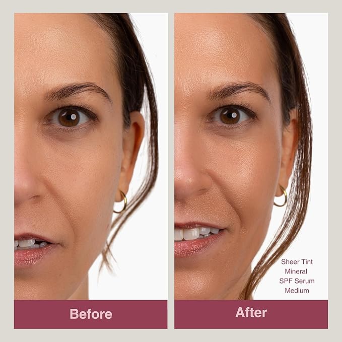 Mineral Fusion Face Serum, Sheer Tint Mineral SPF Serum, 1 Fl Oz, Medium, Tinted Broad Spectrum SPF 50 Mineral Sunscreen, Sheer Coverage, Lightweight & Dewy Finish for Glowing, Protected Skin