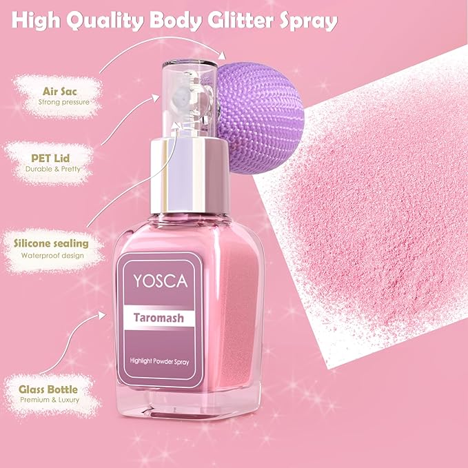Yosca Highlighter Powder Spray, 20ML Cosmetic Grade Shimmer 20ML