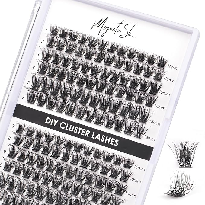 Lash Clusters 144 Pcs Individual Lashes Clusters Eyelash Extensions False Eyelashes DIY Lash Extension Reusable False Eyelashes Natural Look Mix 10-16mm C D Curl-DM17
