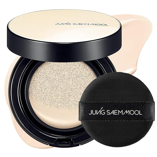 JUNG SAEM MOOL Essential Skin Nuder Cushion 10N Shell Cream 0.49 Fl Oz, No Refill, Natural Radiant Finish Cushion Foundation with Buildable Coverage, Lightweight Texture, Korean Foundation Makeup