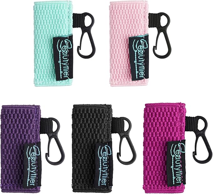 Beautyflier Cute Elastic Lip Balm Holder Keychain, Lipstick Sleeve Chapstick Sleeve Holder for Burts Bees Chapstick