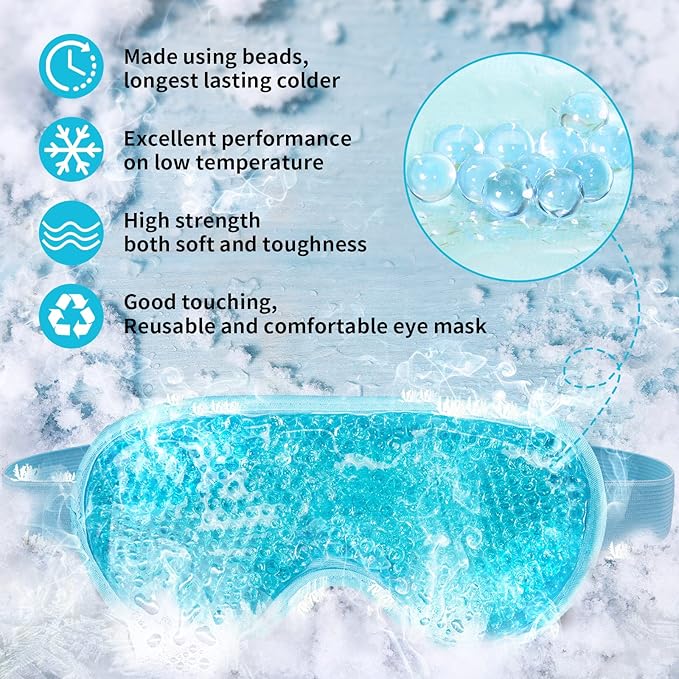 Cooling eye mask with gel
