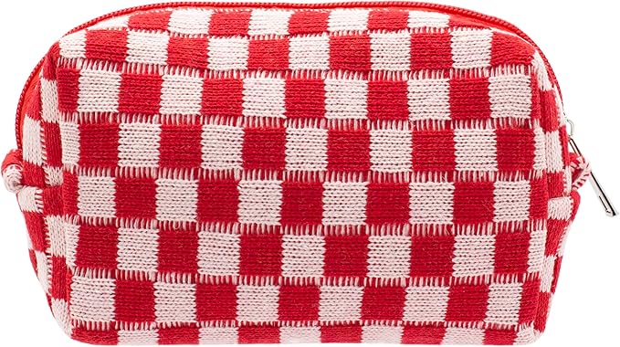 Pazimiik checkered makeup bag for