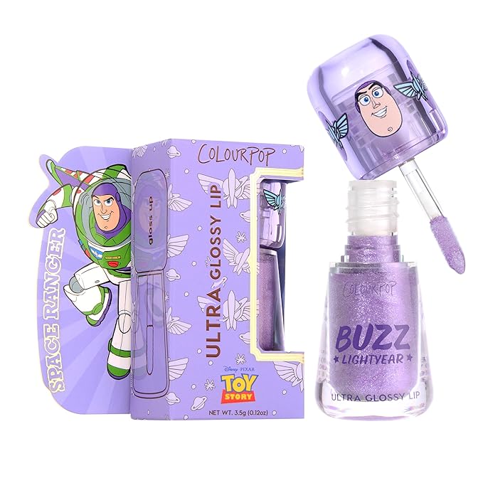 ColourPop x Toy Story Ultra Glossy Lip Gloss - High-Shine, Non-Sticky & Hydrating Lip Gloss with a Flexible Paddle Applicator - Sheer, Lavender Finish - Buzzin About (0.12 oz)