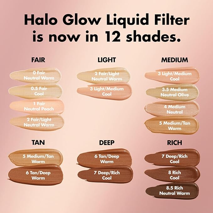 e.l.f. Halo Glow Liquid Filter, Complexion Booster For A Glowing, Soft-Focus Look, Infused With Hyaluronic Acid, Vegan & Cruelty-Free, 6 Tan/Deep