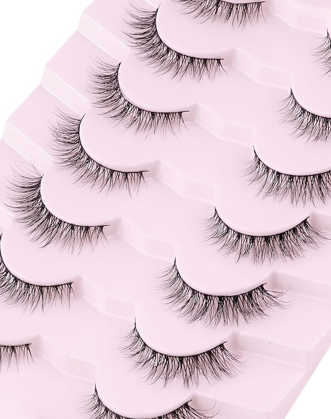 Natural Lashes Mink Natural Eyelashes False Eyelashes Natural Look False Lashes Wispy Eye Lashes Cat Eyelashes Fake Lashes UK222