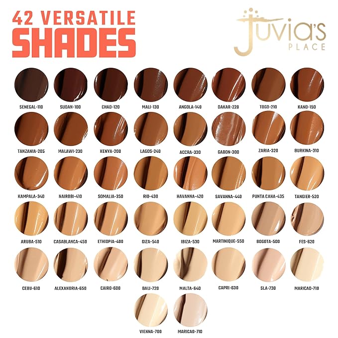 Juvia's Place I Am Magic Velvety Matte Liquid Foundation 200 - Kenya - Deep Dark w/Warm Golden Undertone, Makeup Foundation Full Coverage, Lightweight, Long Wear, Velvety Matte Finish