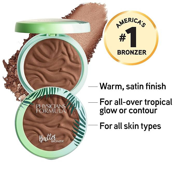 Physicians Formula Murumuru Butter Bronzer, Moisturizing, Nourishing Murumuru Butter for Silky Glow, Dermatologist Tested, Hypoallergenic, Vegan & Cruelty-Free - Endless Summer