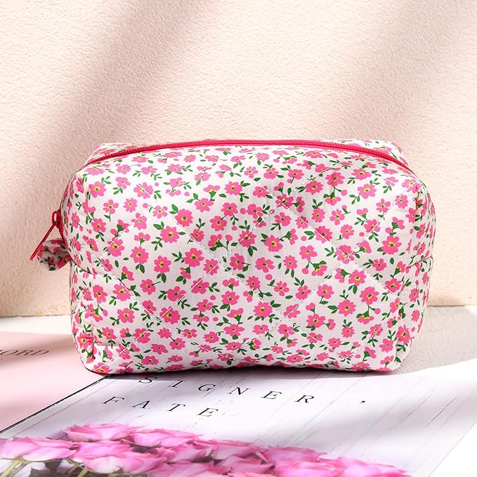 Soidram pink makeup bag floral