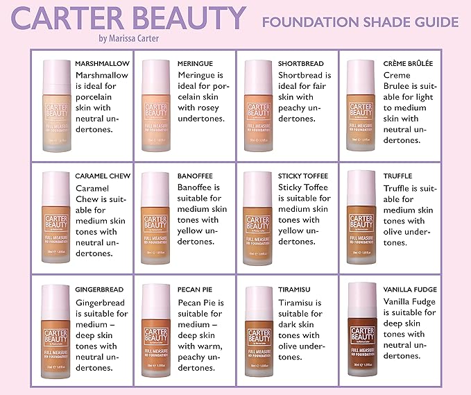 Carter Beauty By Marissa Carter Full Measure HD Foundation- Water-Based, Super Soft Skin Perfector - Vegan And Cruelty Free, Paraben And Sulfate Free - Meringue - 1.01 OZ