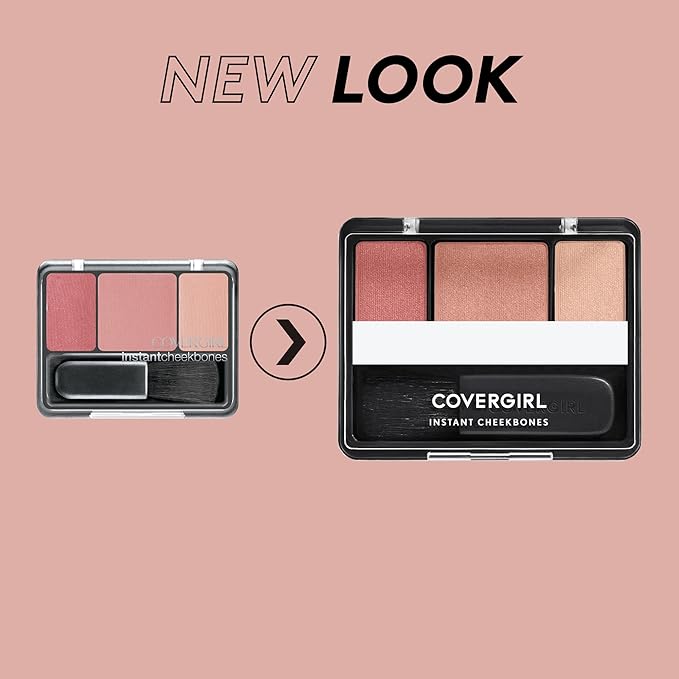 COVERGIRL Instant Cheekbones Contouring Blush Palette - Peach Perfection, Lightweight, Blendable, Natural Radiance, Sweeps on Evenly (Pack of 2)