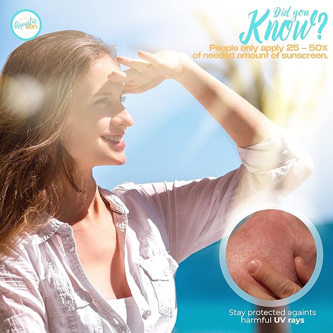 UV Stickers for Sunscreen Reapplication to Avoid Burns - Sunscreen Reminder Stickers You Can Wear All Day - Sweat & Waterproof UV Activated Sunscreen Stickers - UV Sticker Aquatic Sun (Pack of 4)