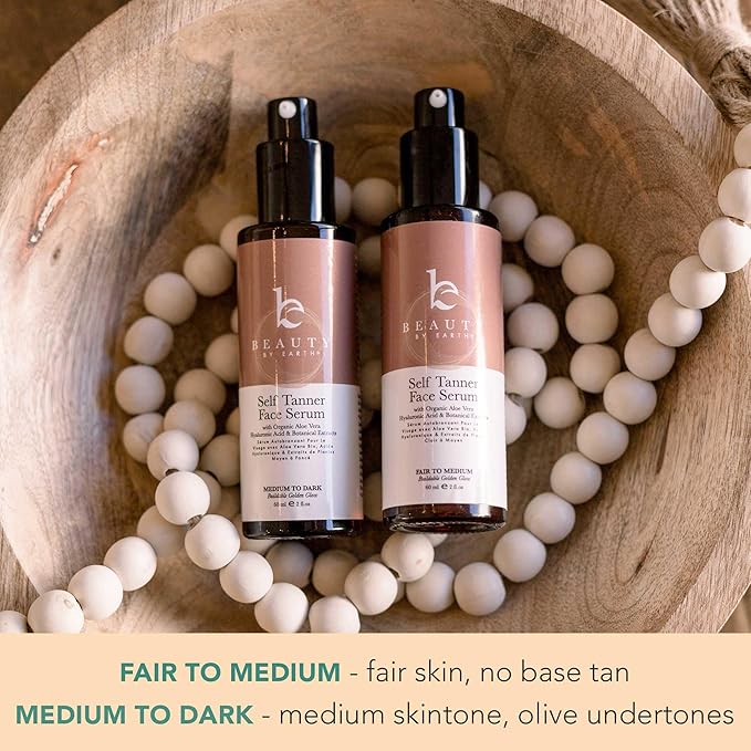 Face Tanner Serum - Medium to Dark Sunless Tanner for Face Sunless Tanner with Hyaluronic Acid - Self Tanner for Face Self Tan - Natural Face Tanner for Face Self Tanner