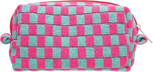 Pazimiik checkered makeup bag for