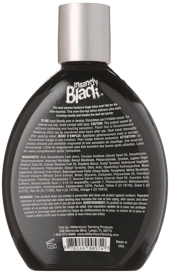 Millenium Tanning Insanely Black 60X UV Bronzer Accelerator Tanning Lotion, 2 Count, 13.5 fl oz