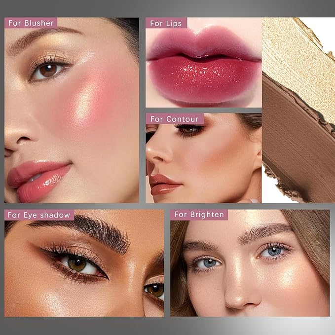 3Pcs Contour Highlighter Cream Blush Stick for Cheeks