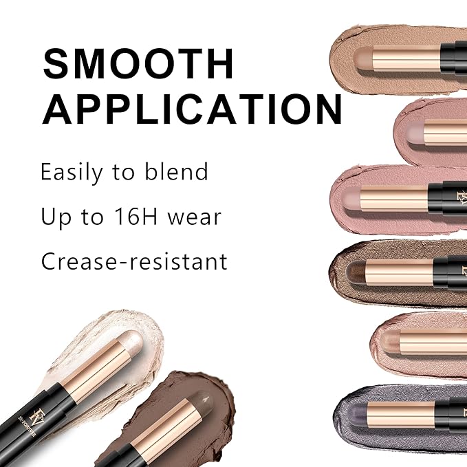 FV Matte Cream Eyeshadow Stick, Waterproof, Long-Lasting Cream Shadow, High Pigment Easy to Apply Eyeshadow Makeup, Stone Matte