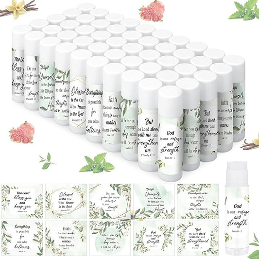 50 Pcs Bible Verse Lip Balm God