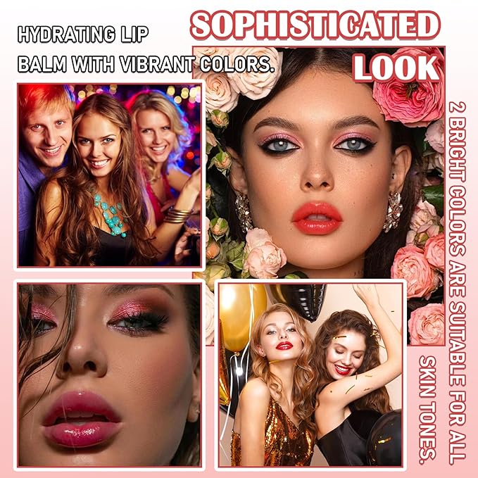 2 Colors Lip Tint Stain Set,Lip Stain Long Long