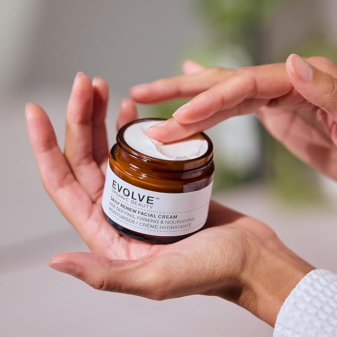 Evolve Organic Beauty - Natural Daily Renew Facial Cream | Small-Batch, Vegan Clean Beauty (1 oz | 30 mL) Packaging May Vary
