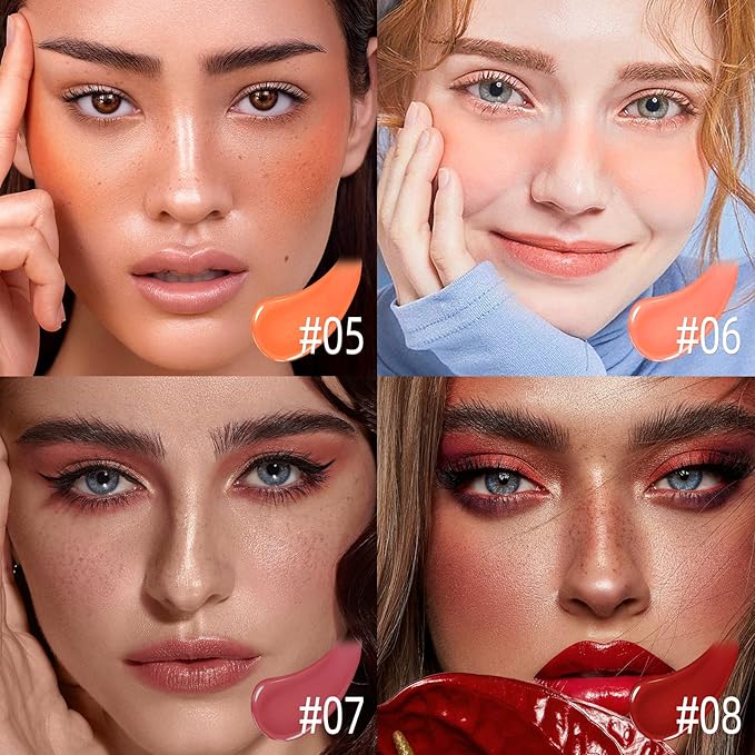 Liquid Blush for Cheeks, Soft Cream Blush with EBULLIENT-Cool Pink