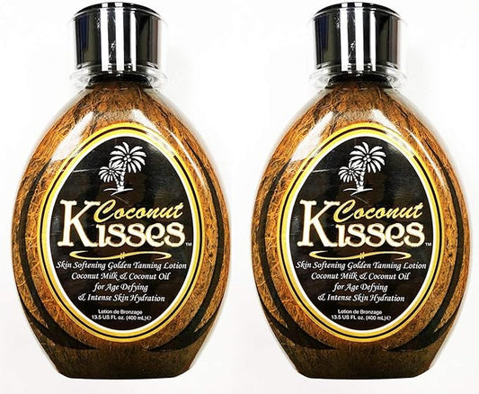 Lot of (2) Ed Hardy COCONUT KISSES Golden Tanning Lotion, 13.5 oz