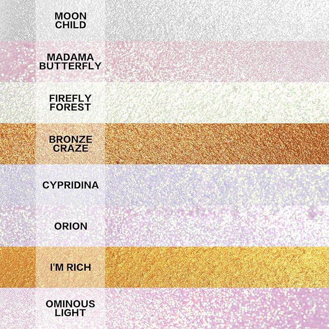 FOCALLURE Starfall Glowing Liquid Highlighter, Shimmering Body Oil, Non-Sticky Shimmer Liquid Luminizer, Non-Greasy, Face & Body Glitter Makeup for Costumes, Cosplay, Rave Festival, MOON CHILD