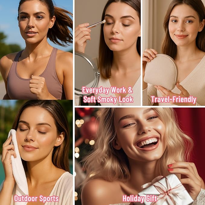 6 Colors Mini Naked Eyeshadow Makeup Palette Blush-colored Neutral Tone Eye Shadow Matte & Shimmer Nude Make Up Pallet with Mirror Blendable Highly Pigmented Travel Size Gift Kit 03