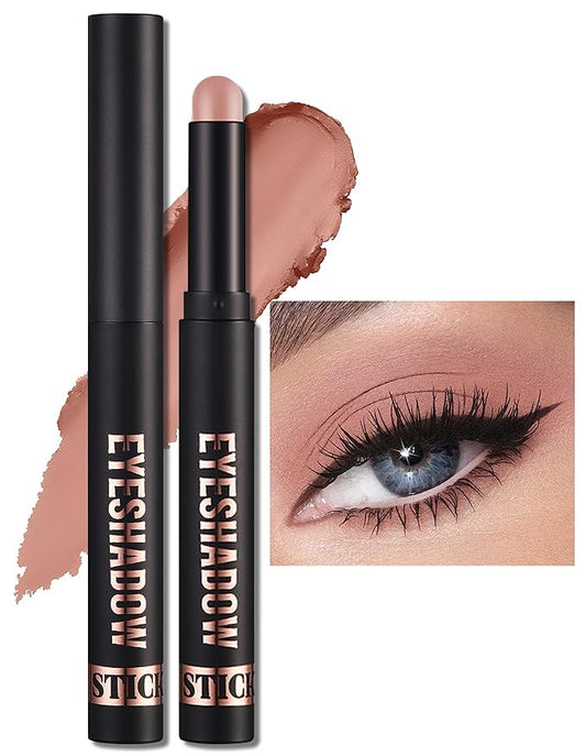 Erinde Waterproof Cream Eyeshadow Stick, Matte Nude Eye Shadow Sticks, Longwear Blendable High Pigmented, Neutral Eye Shadow Sticks Matte for Older Eyes, Smokey Eyeshadow Pencil Crayon, 12 Warm Brown