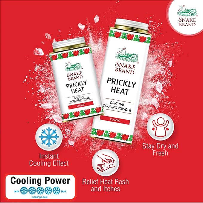 Snake Brand Prickly Heat Cooling Powder for Everyday / 280g) 9 Oz