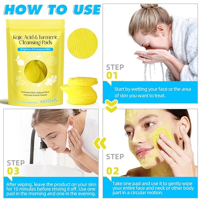 Turmeric kojic acid cleansing pads,