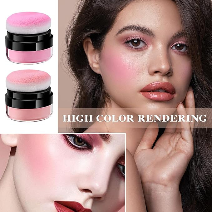 2 Colors Blush Stick,Multi-Use Cream Blush,Waterproofing Highly Pigmented Makeup Stick,Moisturizing Makeup Cream Set A6