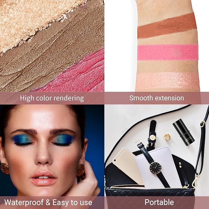 3Pcs Cream Contour Stick, with Highlighter Stick Bronze