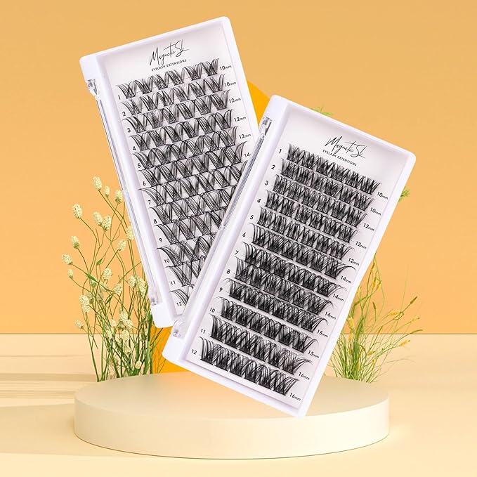 Cluster Lashes 72 Individual Lashes Clusters Eyelash Extensions False Eyelashes DIY Lash Extension Kit Reusable False Eyelashes Natural Look Mix 10-16mm C D Curl-DM01