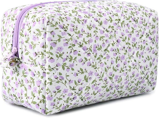 Soidram floral makeup bag quilted