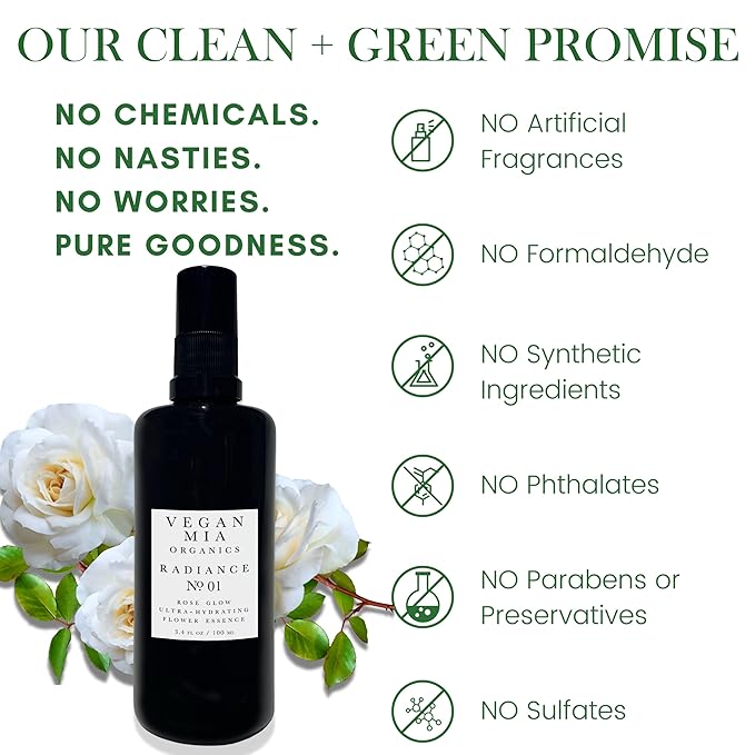 Organics - Radiance, Ultra-Hydrating Rose Water Spray for Face and Neck, Face Mist with Organic Rose Flower Essence, Facial Mist for All Skin Types, Hydrates Dry and Dull Skin, 3.4 fl oz