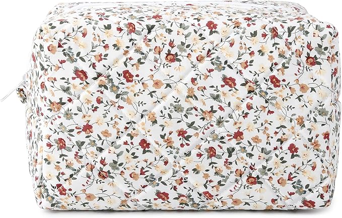 Soidram floral makeup bag quilted