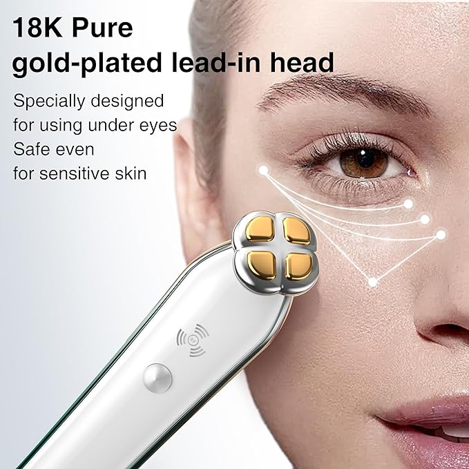 Puffy Eyes Treatment | Eye Puffiness | Eye Bags | Crows Feet | Fine Line Reducing - TS-Lifter Technology(Minor Stings) + Radio Frequency - 2 in 1 Professional RF Eye Anti Aging Device