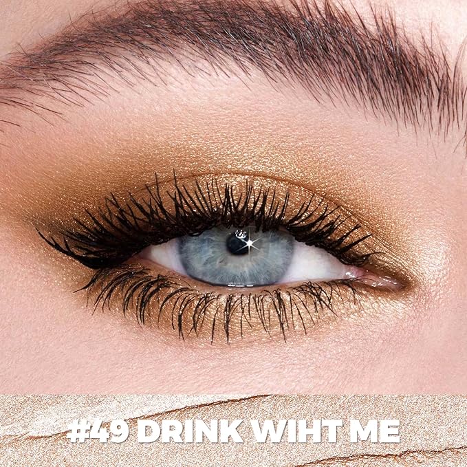 FOCALLURE Shimmer and Matte Cream Eyeshadow Stick,Smooth Brilliant Eye Brightener Pencil for Women,Long Lasting Waterproof Eye Shadow and Liners Makeup,Drink With Me